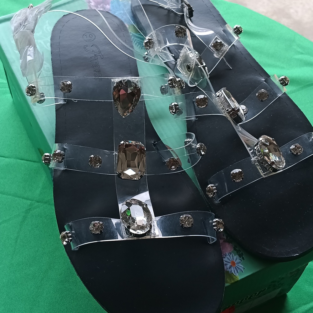Clear Sandals with Jewels